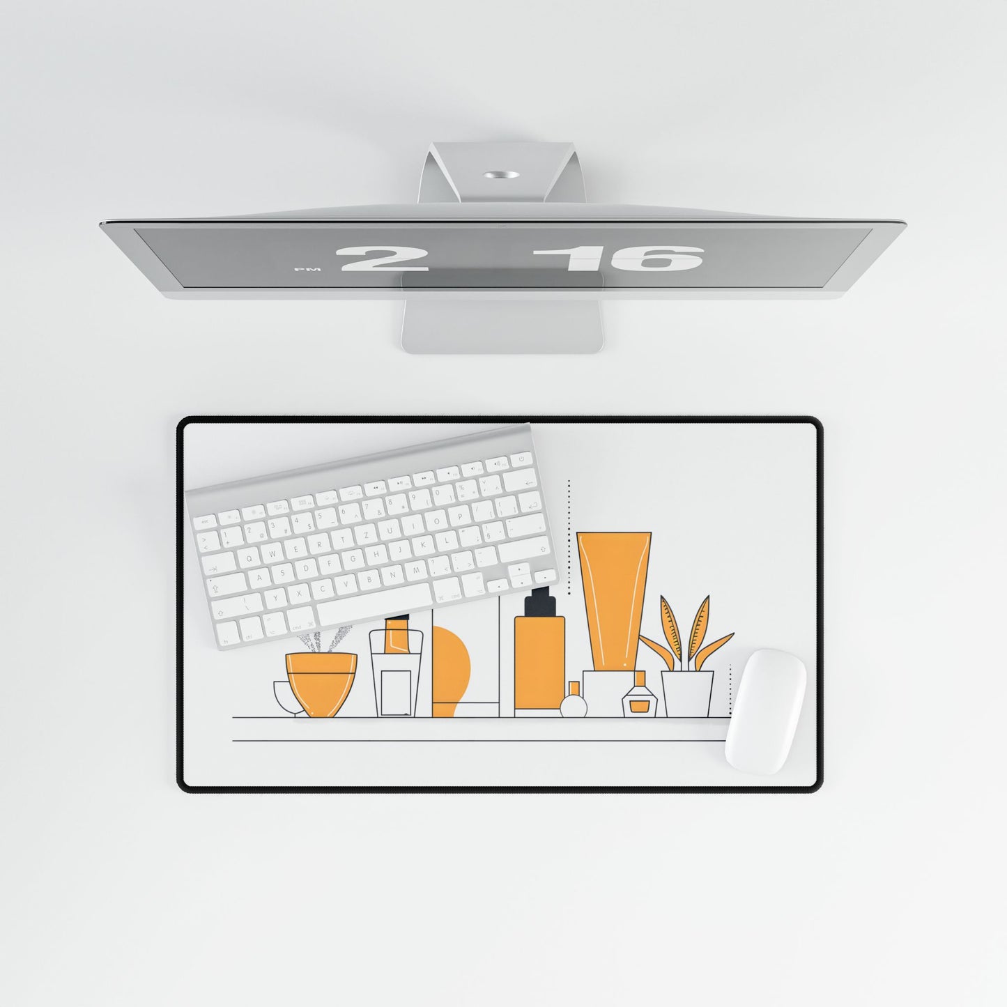 Minimalist Product Design: Bold Gray Illustration Artwork - Desk Mat