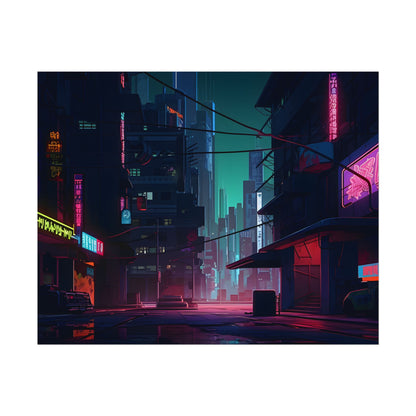 Nightfall in Neo-City: A Melancholic Cyberpunk Scene - Poster