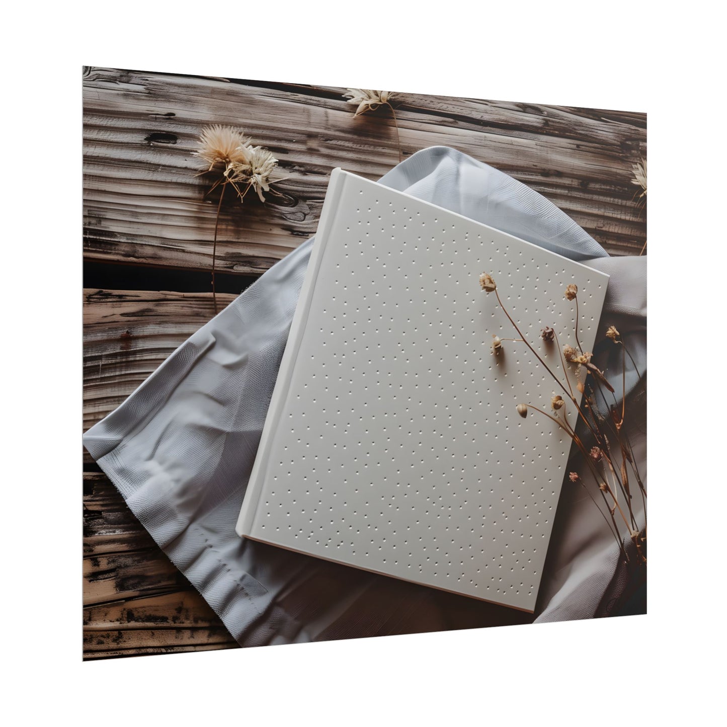 Minimalist Notebook with Embossed Dot Pattern - Poster