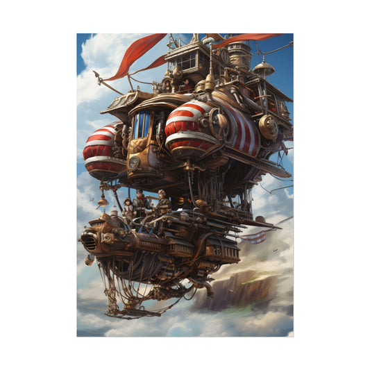 Steampunk Air Race Thrills: Early 20th Century Flight - Poster