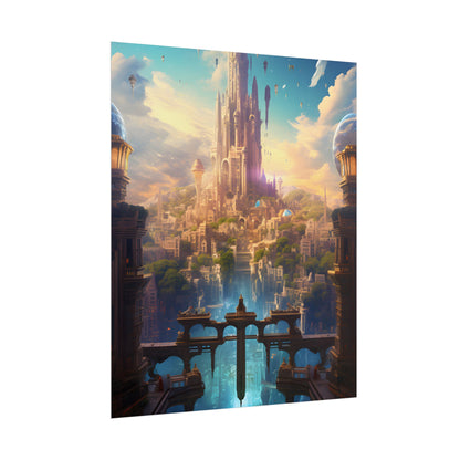 Floating Columbia: Breathtaking Serene Cityscape Artwork - Poster