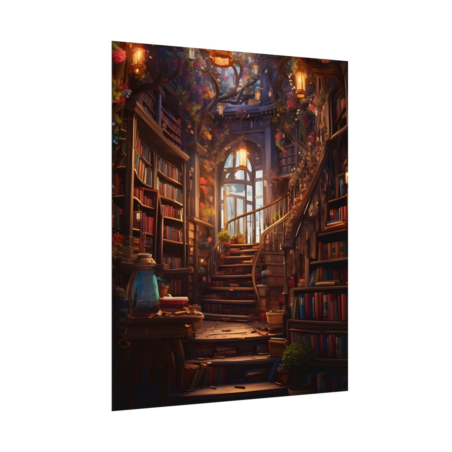 Whimsical Bookshop: Enchanting Magical Artwork - Poster