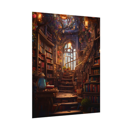 Whimsical Bookshop: Enchanting Magical Artwork - Poster