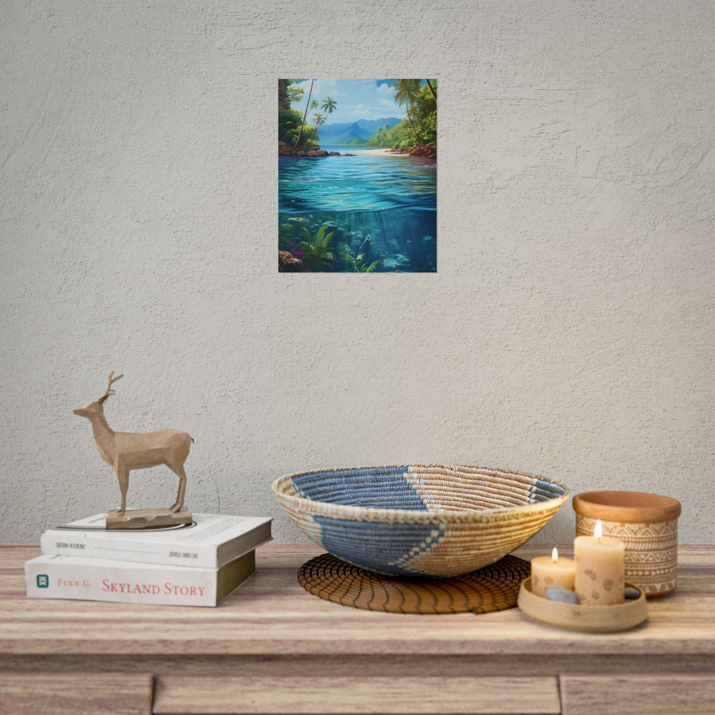 Tropical Island Oasis: Tranquil Tropical Landscape Art - Poster