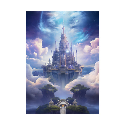 Celestial Fantasy Floating City: Dreamlike Artwork - Poster