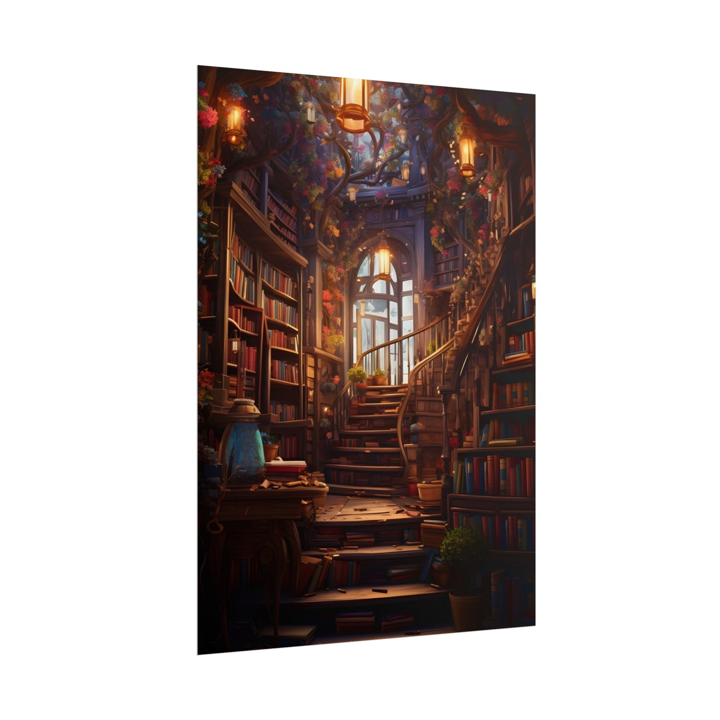 Whimsical Bookshop: Enchanting Magical Artwork - Poster