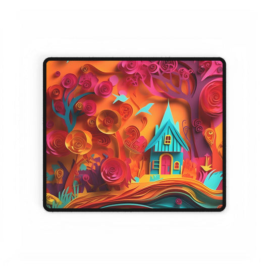 Island Oasis: Colorful Paper Quilling Paradise - Desk Mat