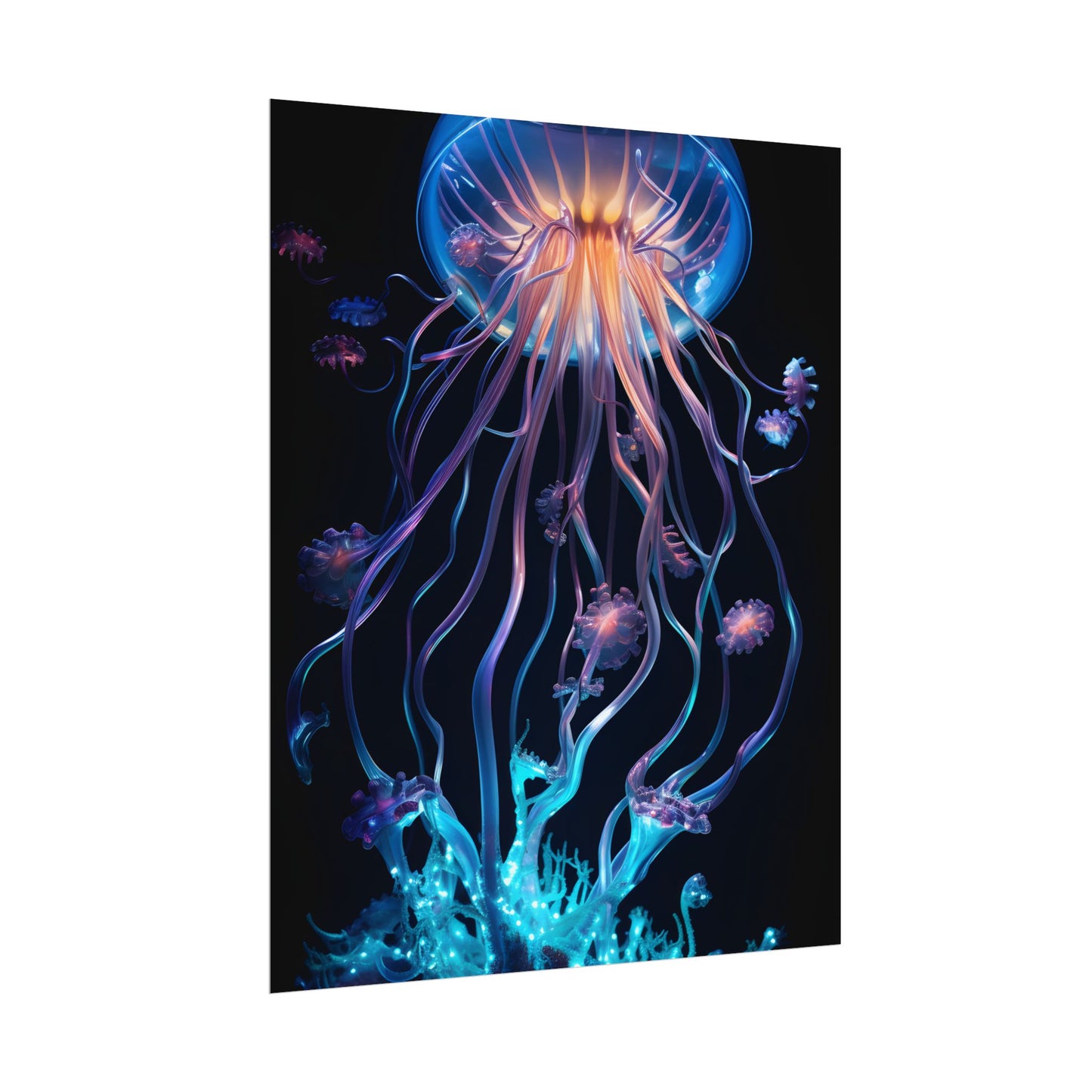 Bioluminescent Oceanic Ballet: A Mesmerizing Performance - Poster