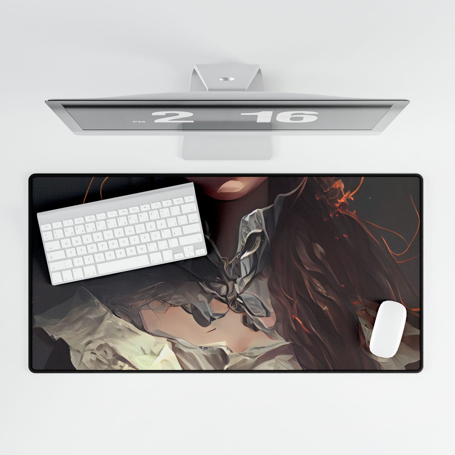 Elegant Professional Portrait: Brown Hair - Desk Mat
