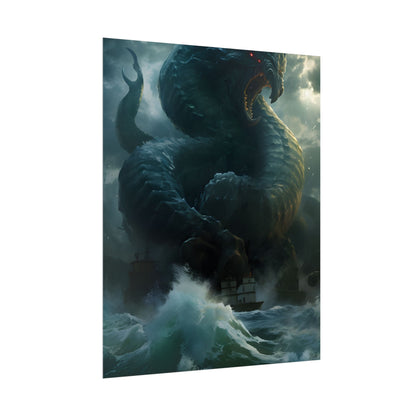 Mythic Sea Monster: Dark Ocean Artwork - Poster