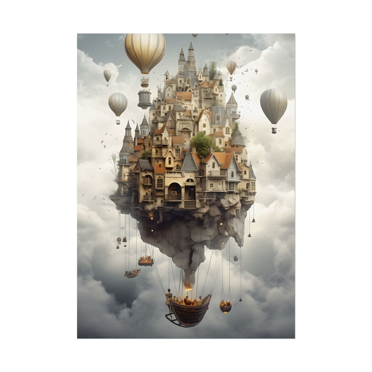 Casual Portrait: Soft Lighting and Light Blue Background - Poster