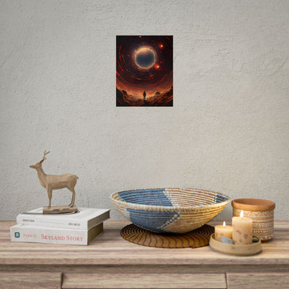 Black Hole Cosmic: A Realistic Digital Artwork of a Planet in Orbit - Poster