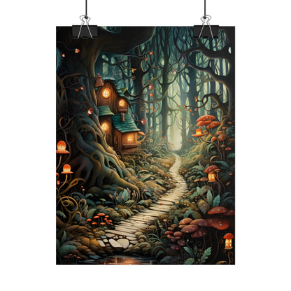 Whimsical Cartoon Forest Scene - Poster