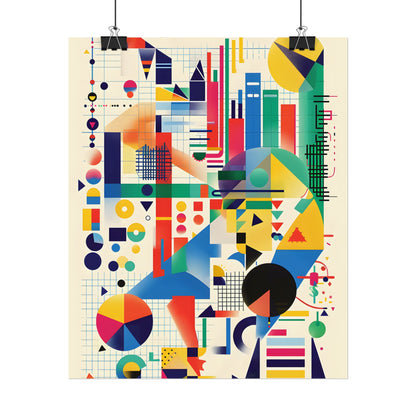 Colorful Educational Artwork: Statistical Illustration - Poster