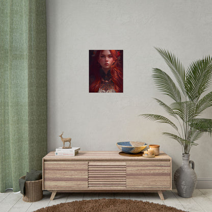 Redhead Female Portrait in a Dress - Poster