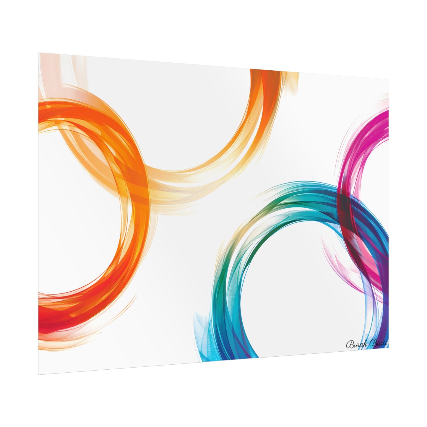 Swirling Abstract Colors: Vibrant Digital Artwork - Poster