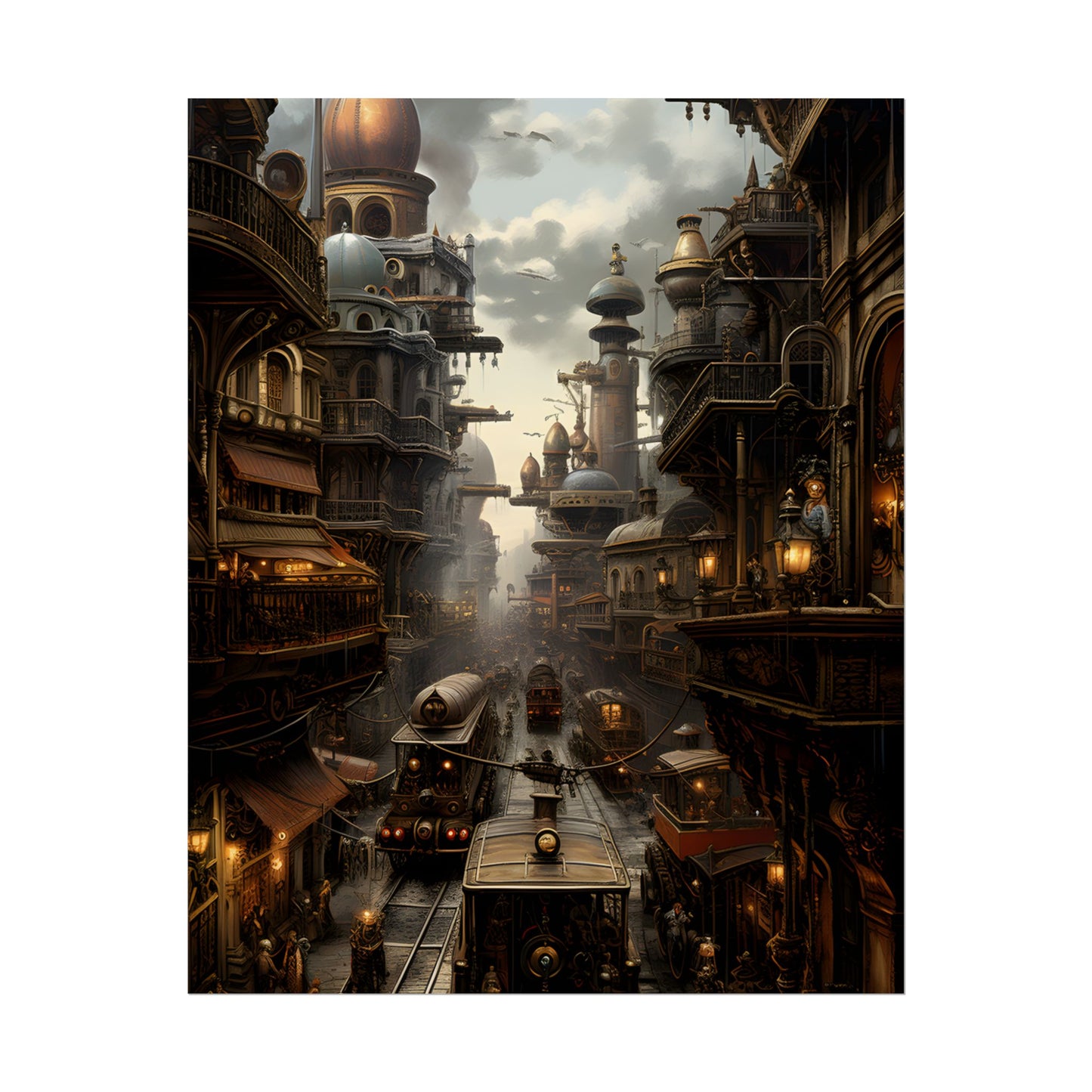 Steampunk Cityscape: Industrial Marvel Artwork - Poster