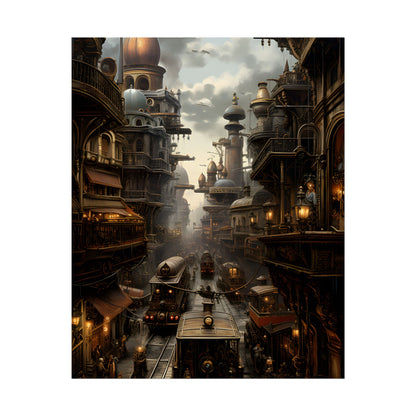 Steampunk Cityscape: Industrial Marvel Artwork - Poster