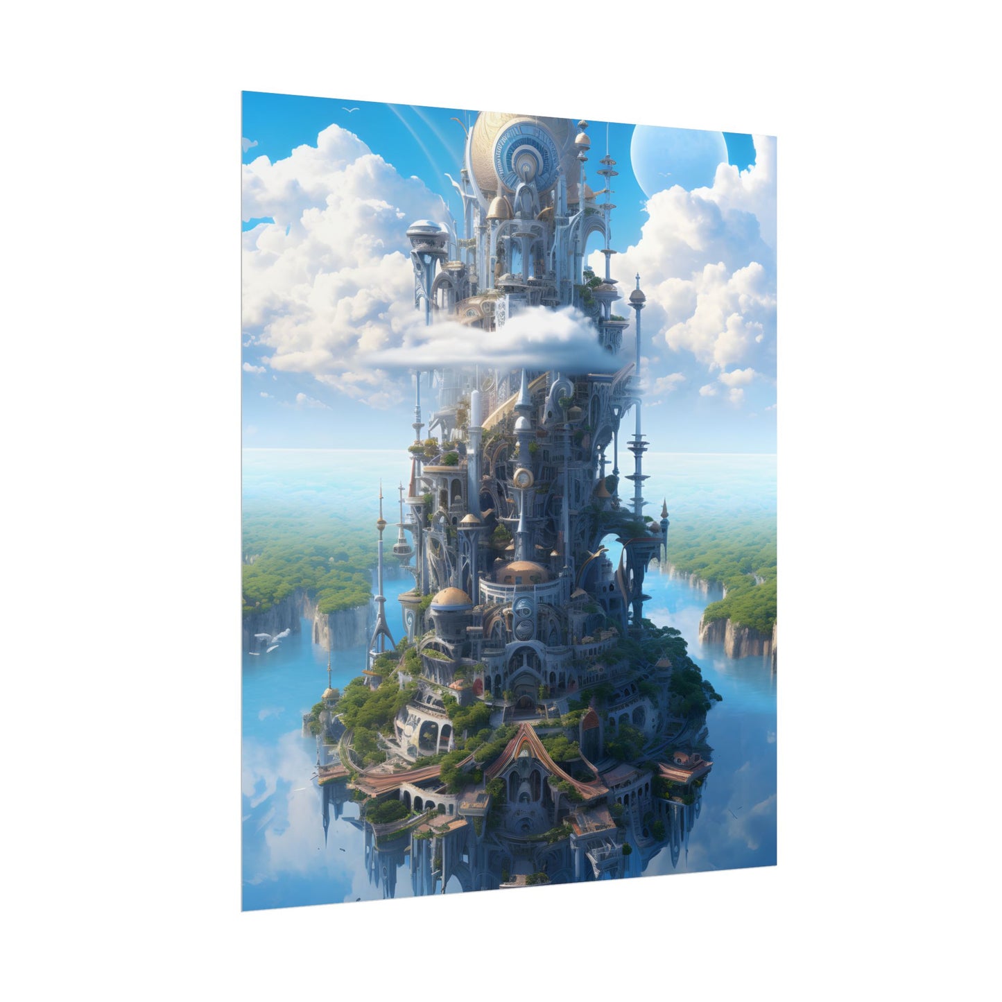 Floating City of Columbia: Breathtaking Aerial View - Poster