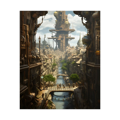 Steampunk Paris 1875: Vintage Cityscape Artwork - Poster
