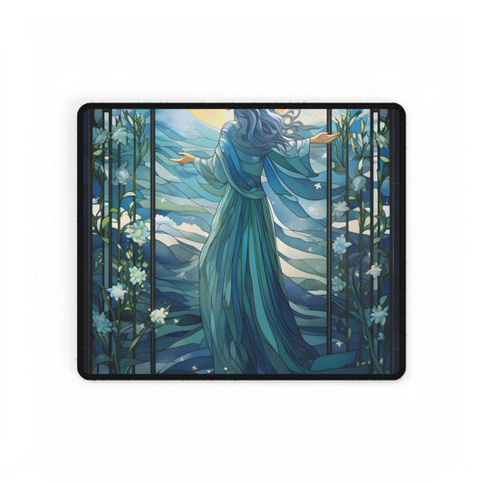 Medieval Stained Glass Art: Intricate Gothic Window Design - Desk Mat