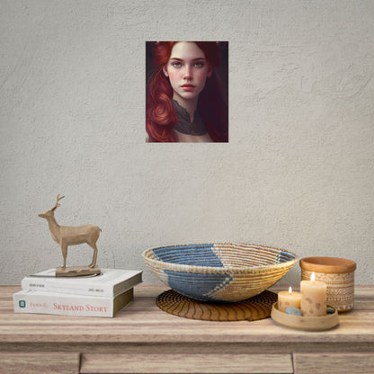 Beautiful Redhead Female Portrait: Classic Timeless Artwork - Poster