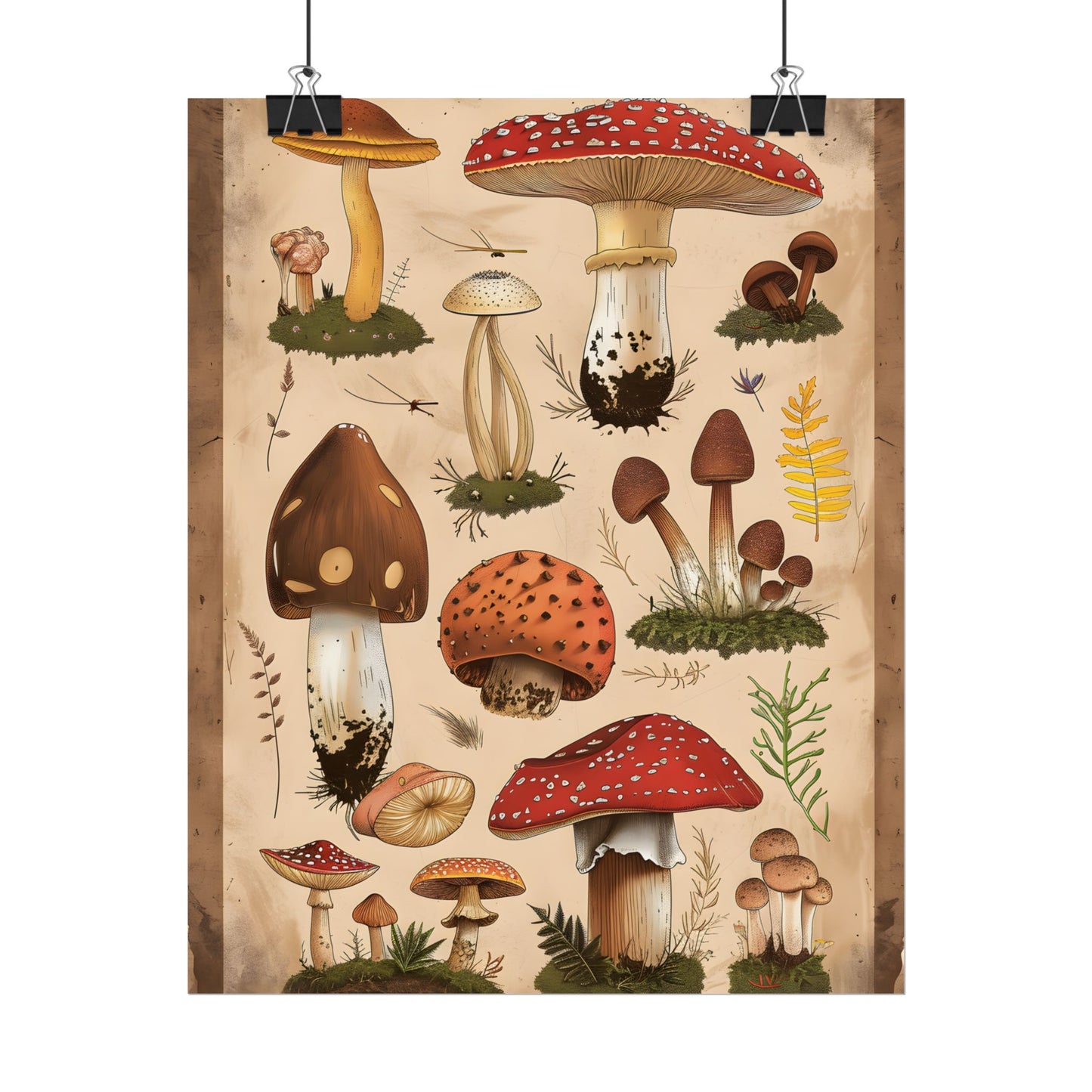 Vibrant Mushroom Species Poster: A Colorful Collection - Poster