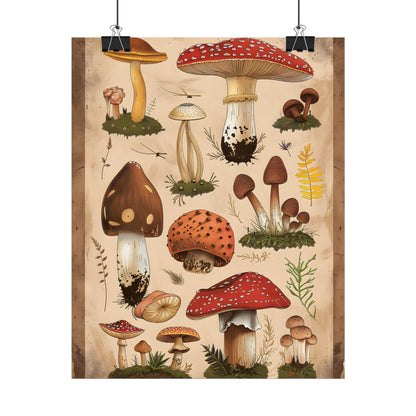 Vibrant Mushroom Species Poster: A Colorful Collection - Poster