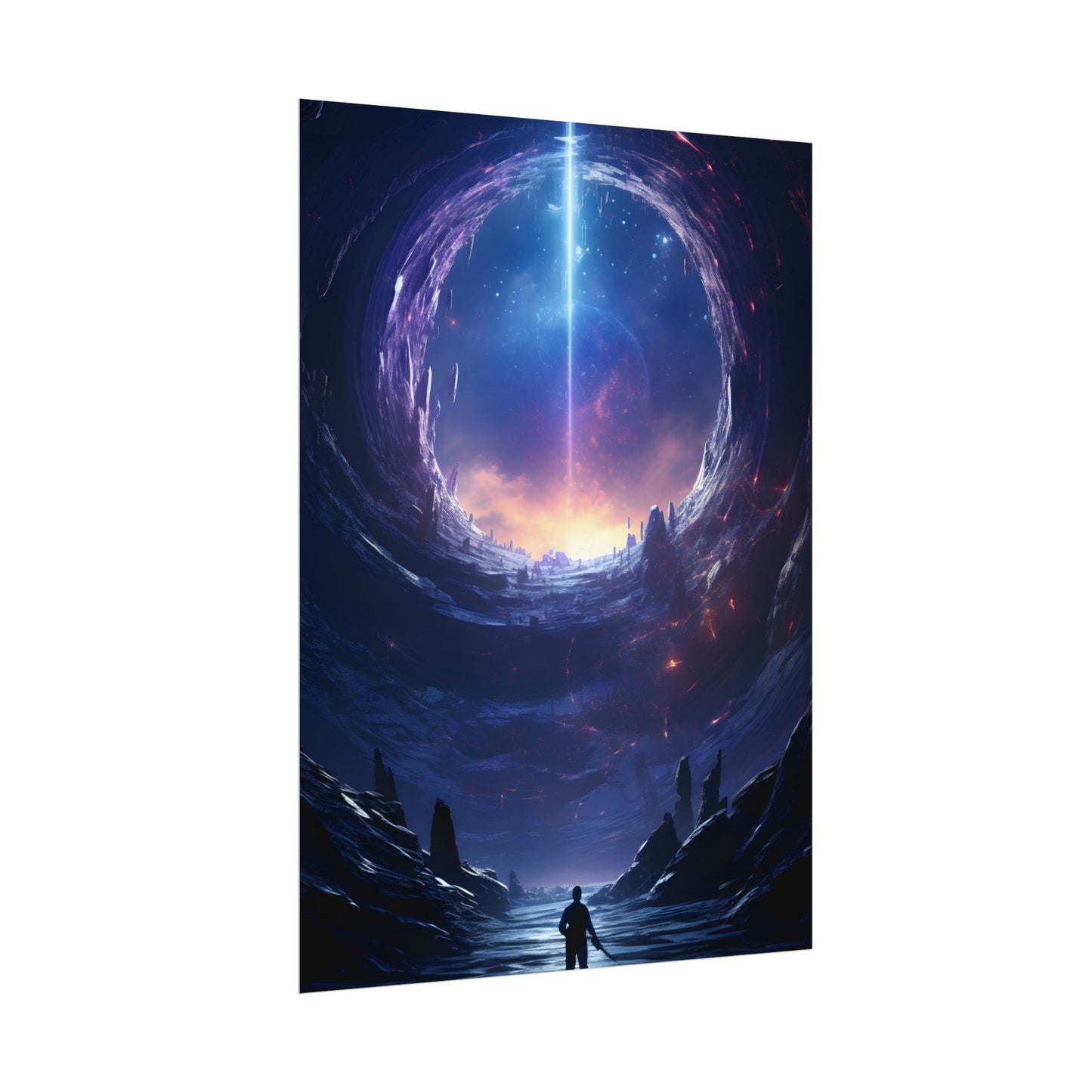 Black Hole Galaxy: Cosmic Digital Artwork - Poster