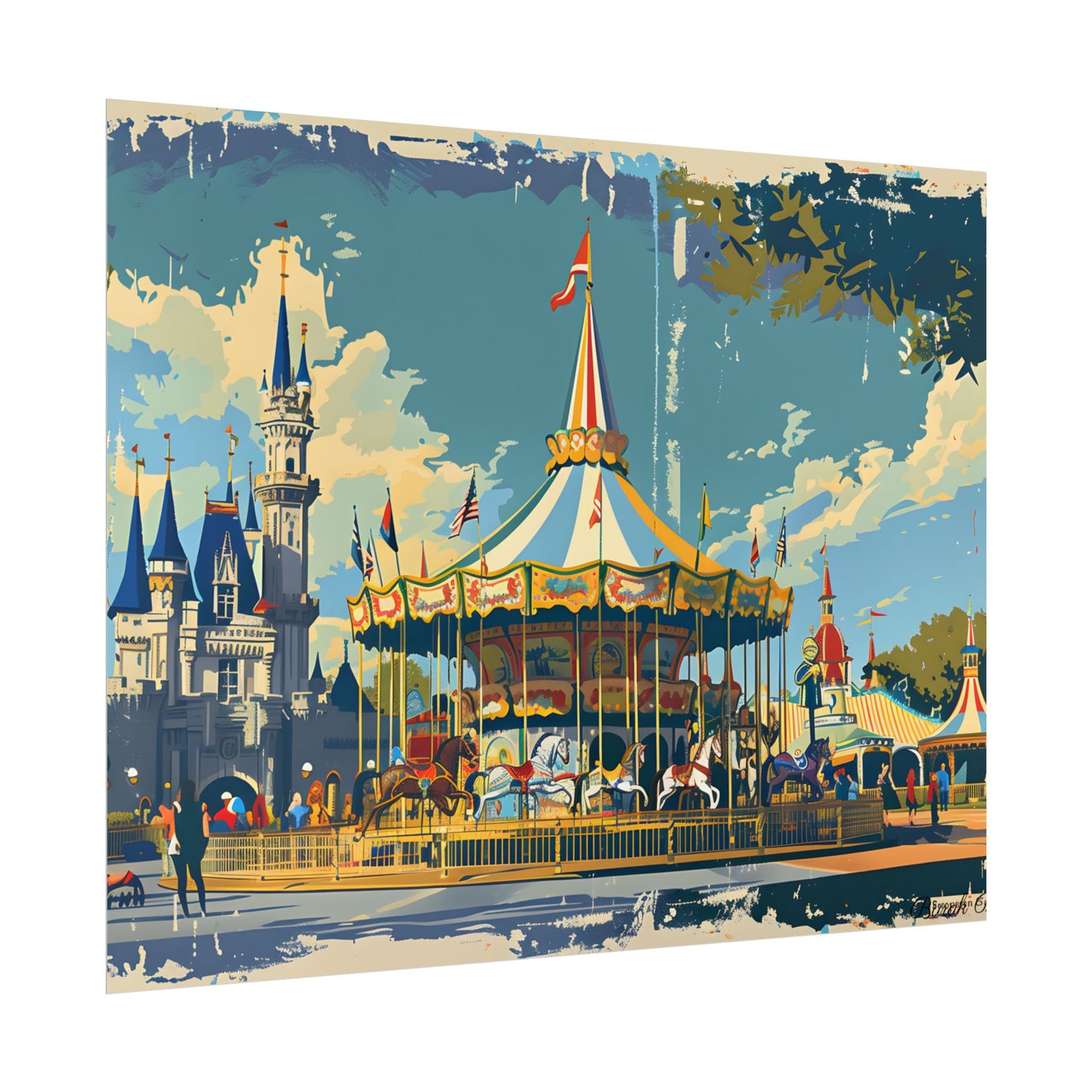 Vintage Disney Nostalgia: Retro Attraction Poster Art - Poster