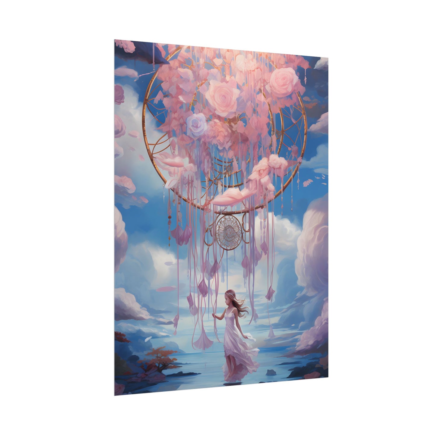 Dreamscape of Whispers: Ethereal Realm Digital Artwork - Poster