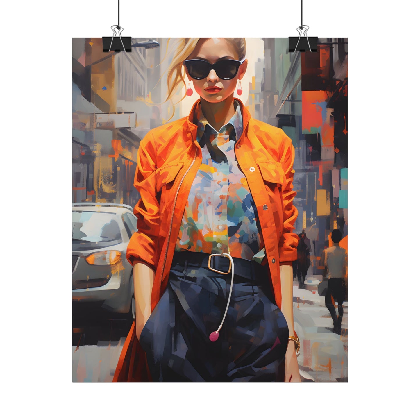 Urban Fashionista: City Chic Digital Artwork - Poster