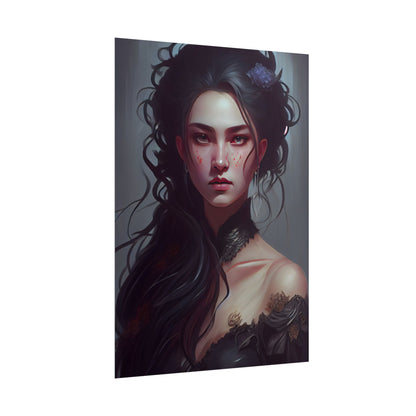Astonishing Female Portrait: Dr. Black Hair Elegance - Poster