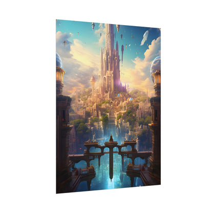 Floating Columbia: Breathtaking Serene Cityscape Artwork - Poster