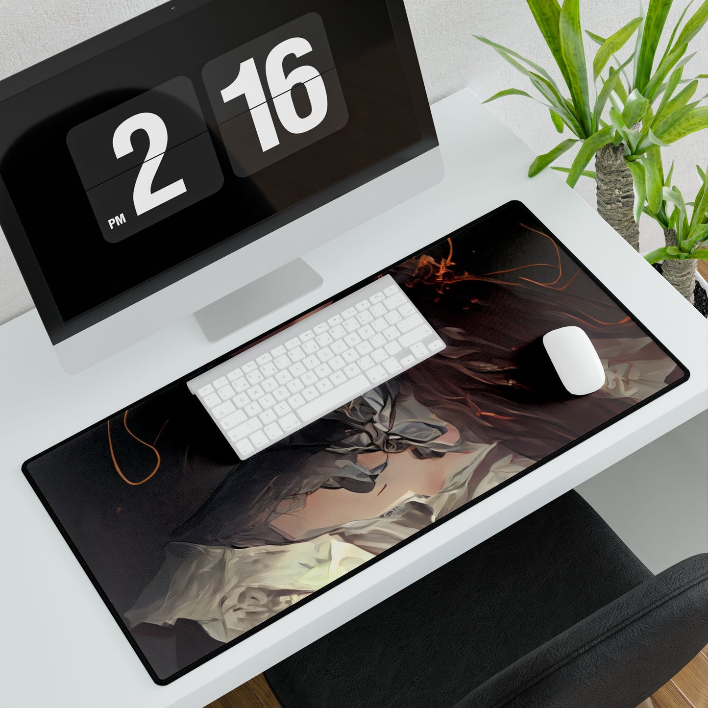 Elegant Professional Portrait: Brown Hair - Desk Mat