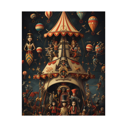 Whimsical Clockwork Circus: Fantastical Artwork in Vibrant Colors - Poster