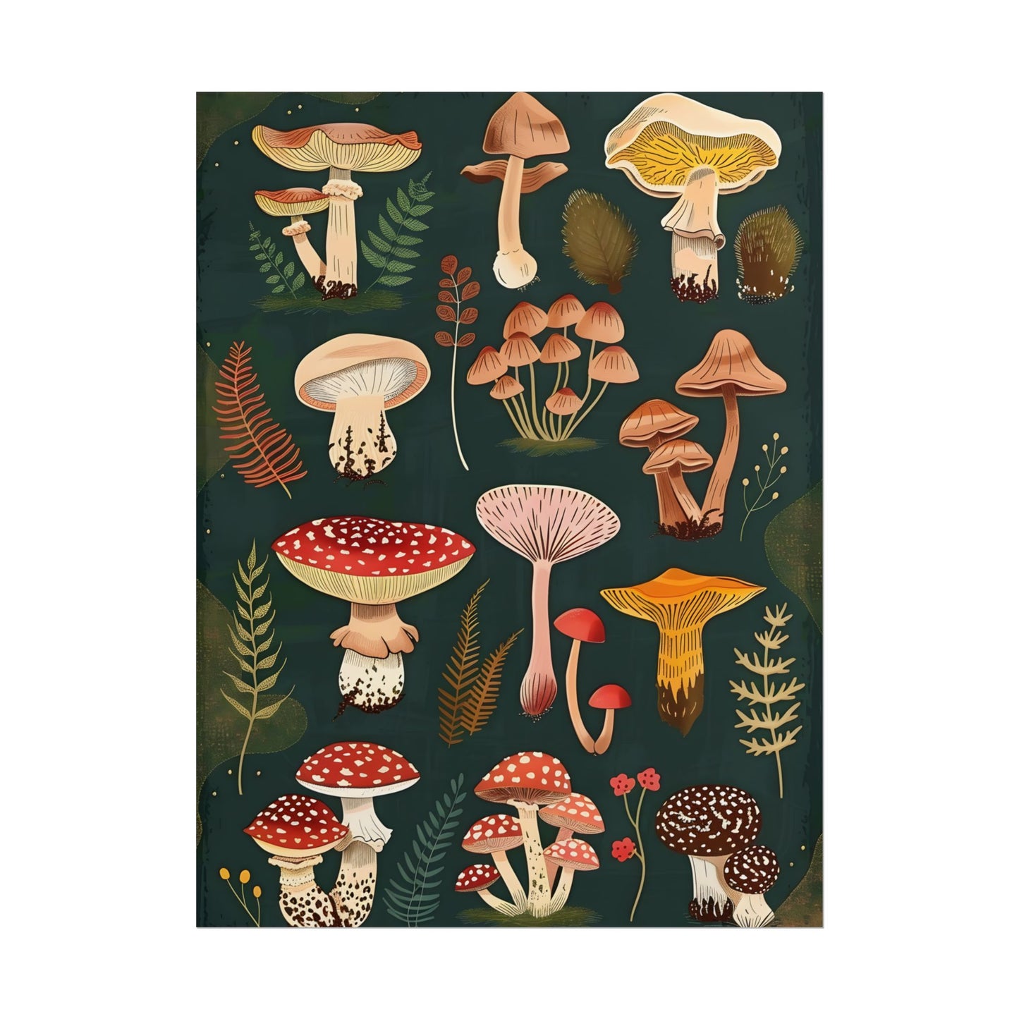 Vibrant Mushroom Poster: 2024 Batch - Poster