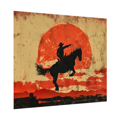 Vintage Rodeo Cowboy: Classic Bucking Bronco Art - Poster