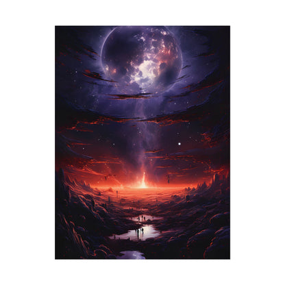 Vivid Black Hole Planet: A Detailed Cosmic Artwork - Poster