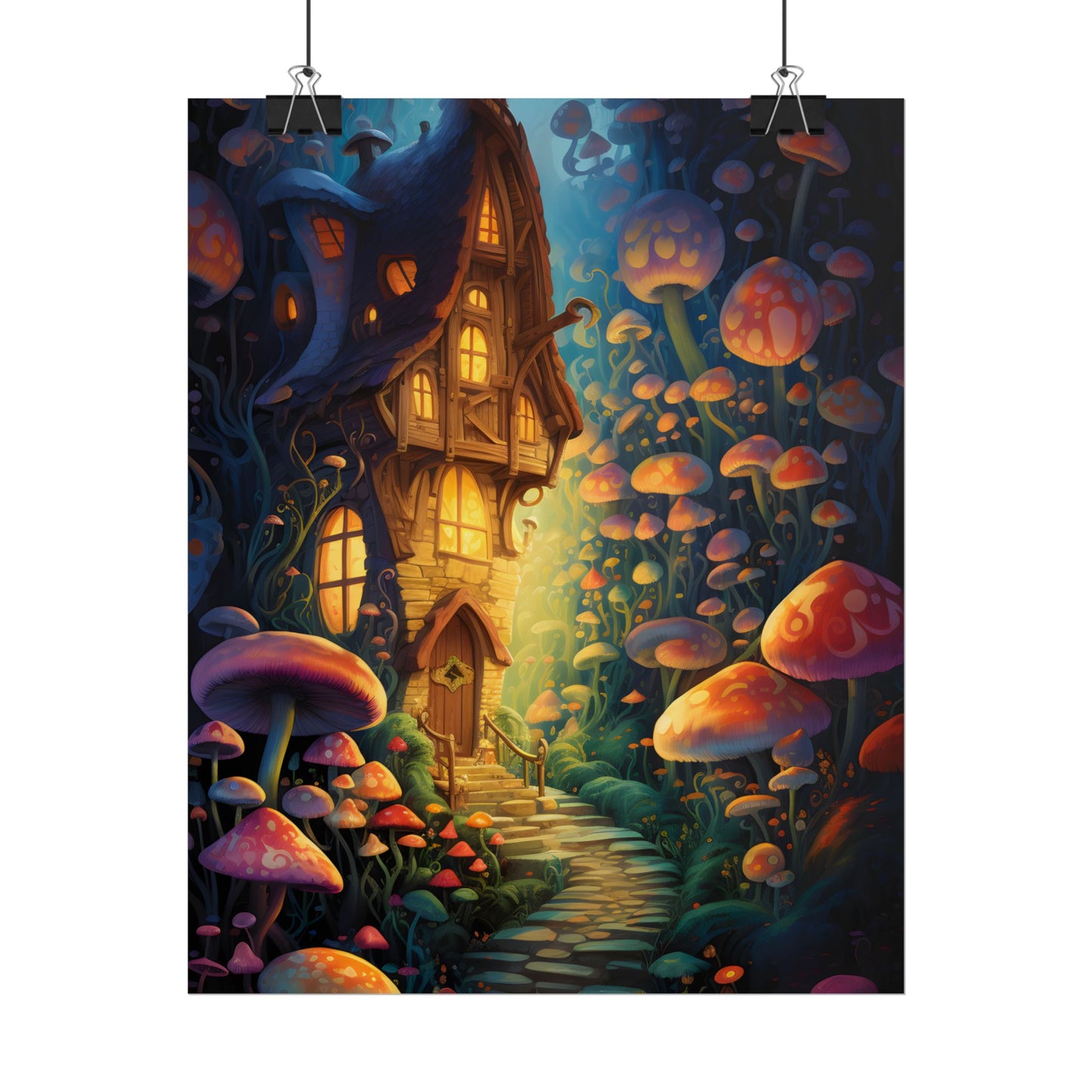 Enchanted Forest Whimsy: Vibrant Fairy Tale Artwork - Poster