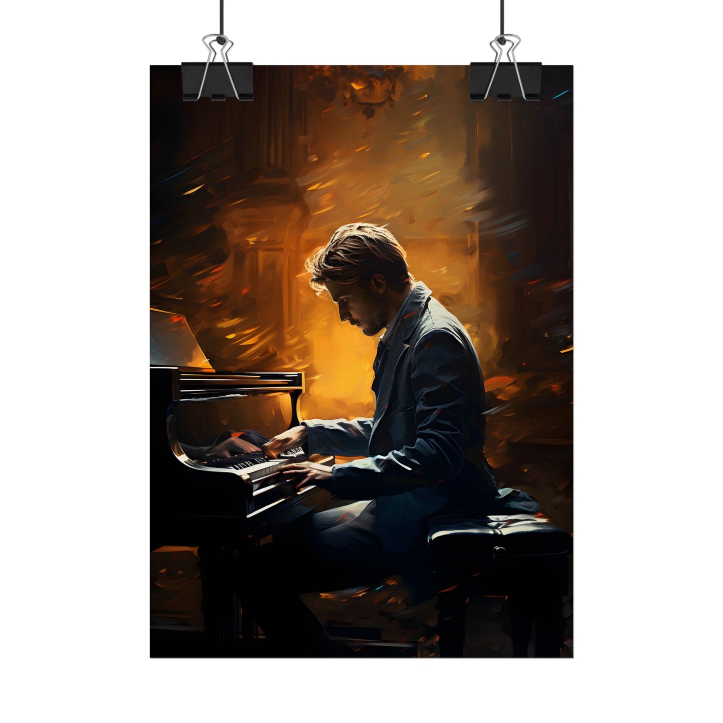 Mysterious Piano Portrait: A Dramatic Musical Masterpiece - Poster