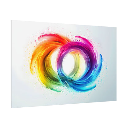 Swirling Colors: Gradient Artwork with Red, Blue, and Yellow Circles - Poster