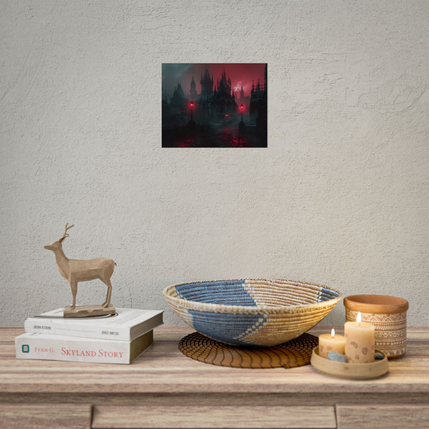 Dark Gothic Cityscape: Misty Twilight Artwork - Poster
