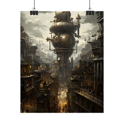 Vibrant Steampunk City: A World of Wonder - Poster