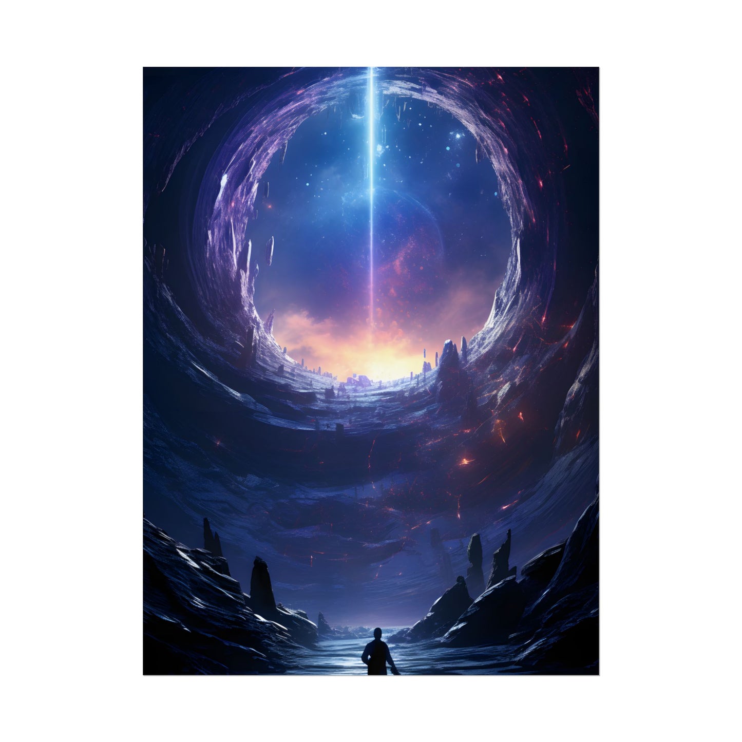 Black Hole Galaxy: Cosmic Digital Artwork - Poster