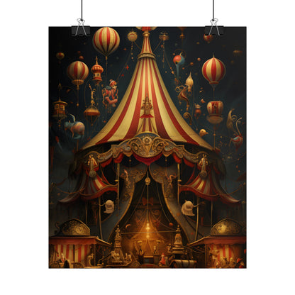 Whimsical Clockwork Circus: Fantastical Art with Vibrant Details - Poster