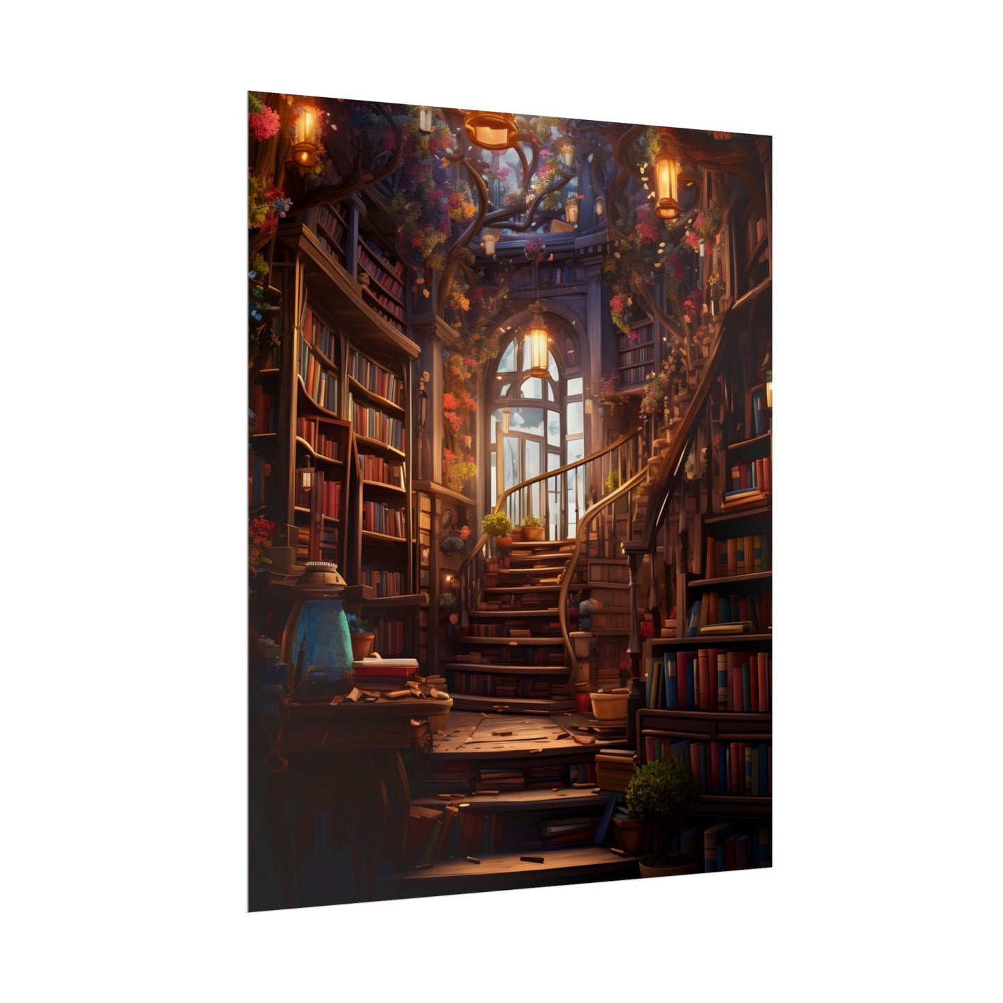 Whimsical Bookshop: Enchanting Magical Artwork - Poster