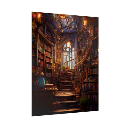 Whimsical Bookshop: Enchanting Magical Artwork - Poster
