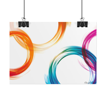 Swirling Abstract Colors: Vibrant Digital Artwork - Poster