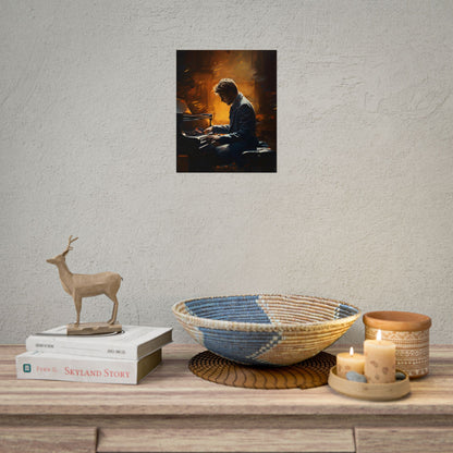 Mysterious Piano Portrait: A Dramatic Musical Masterpiece - Poster